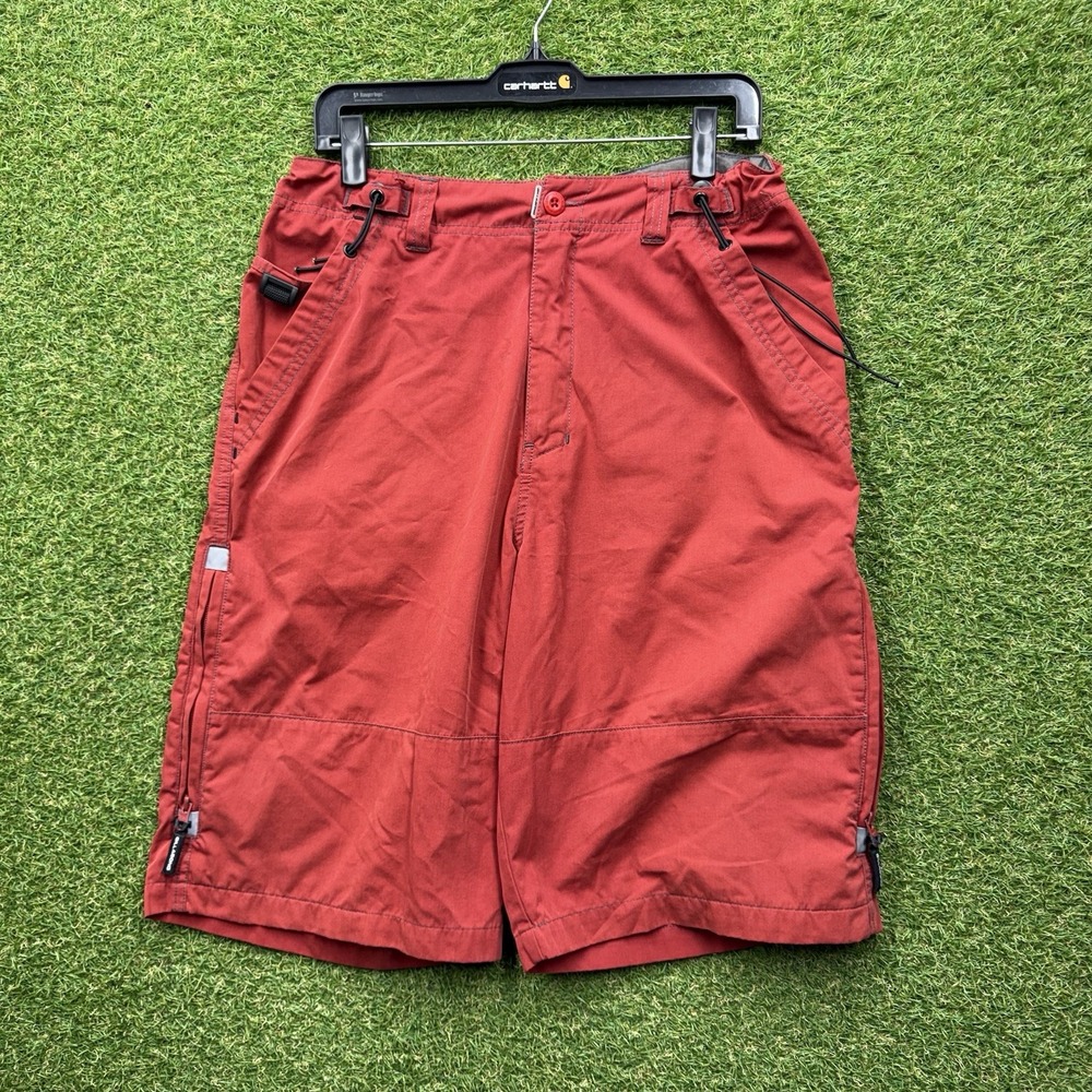 Vintage Y2K Billabong Shorts Mens 31 Baggy Cargo Red Utility Pocket Skate Surf
